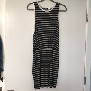 Black and white striped dress